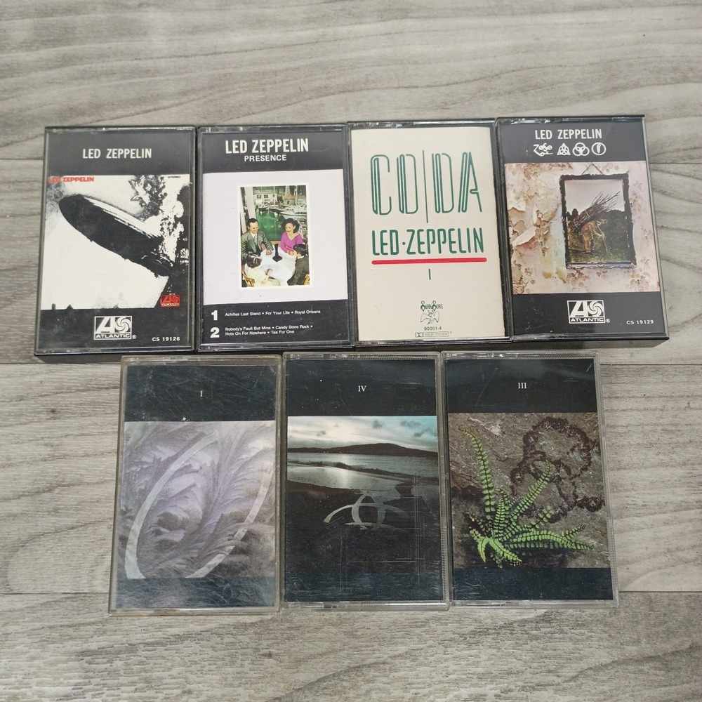 Led Zeppelin 7 Cassette Lot: Coda Presence I III IV Atlantic